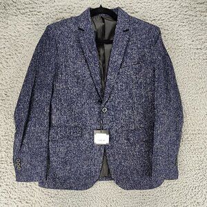 Proper Pair Jacket Mens XS Blue Long Sleeve Button Up Blazer *NWT*